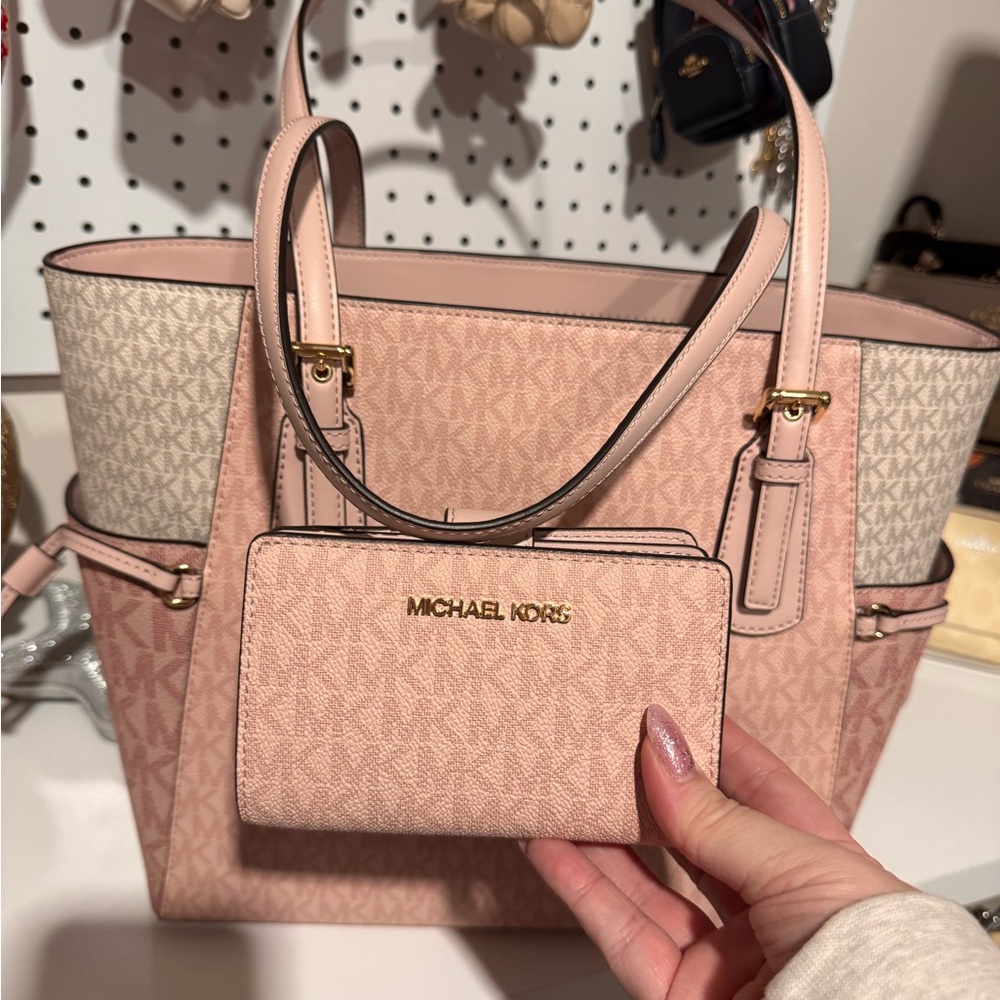 Michael Kors Blush Pink Tote and Wallet Set